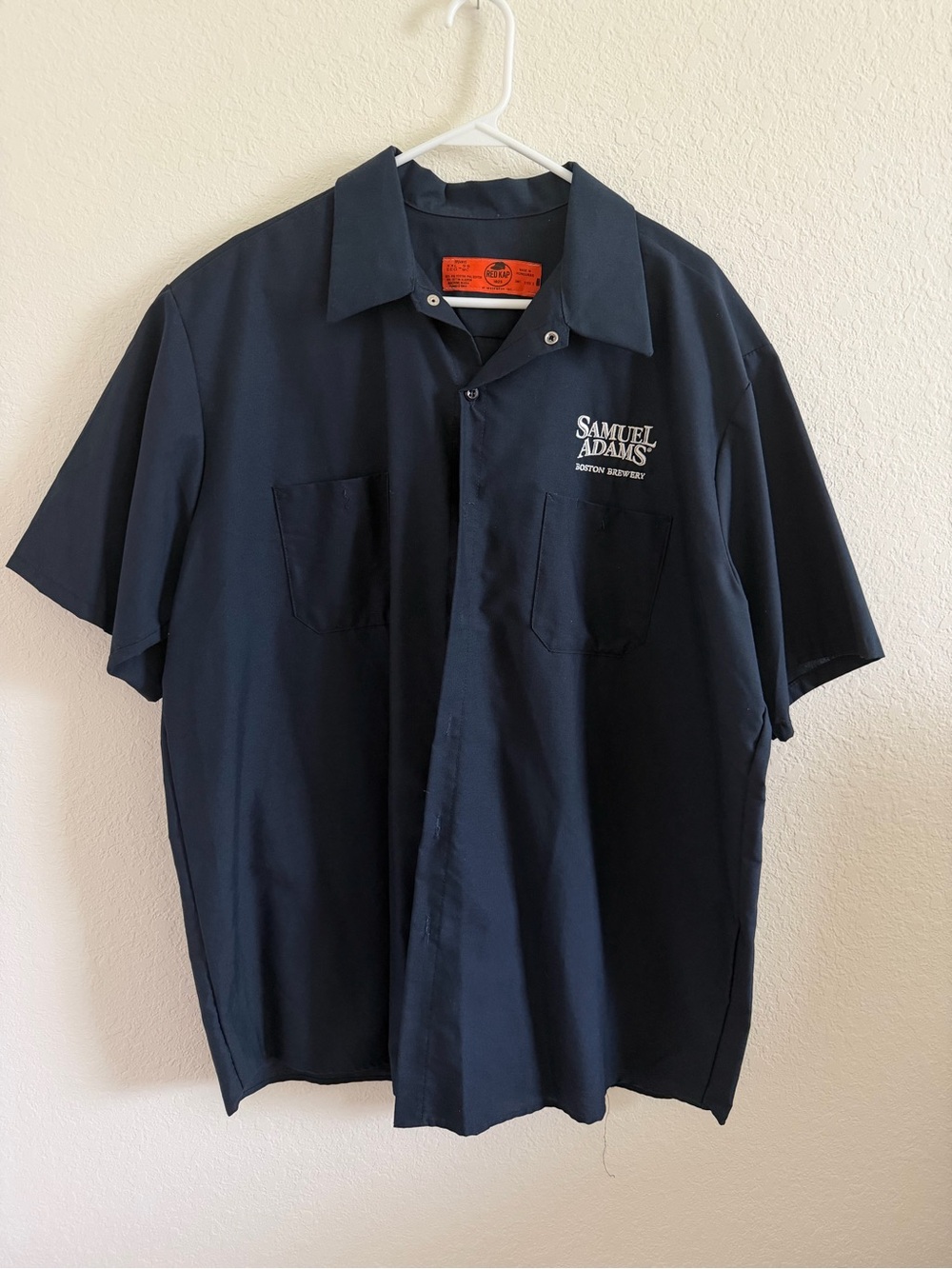 Samuel Adam’s Navy Short-Sleeve Bowling Shirt